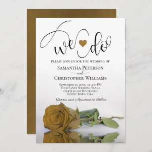 Invitación ¡Lo Hacemos! Elegante Rosa Ochre Ochre Boda románt