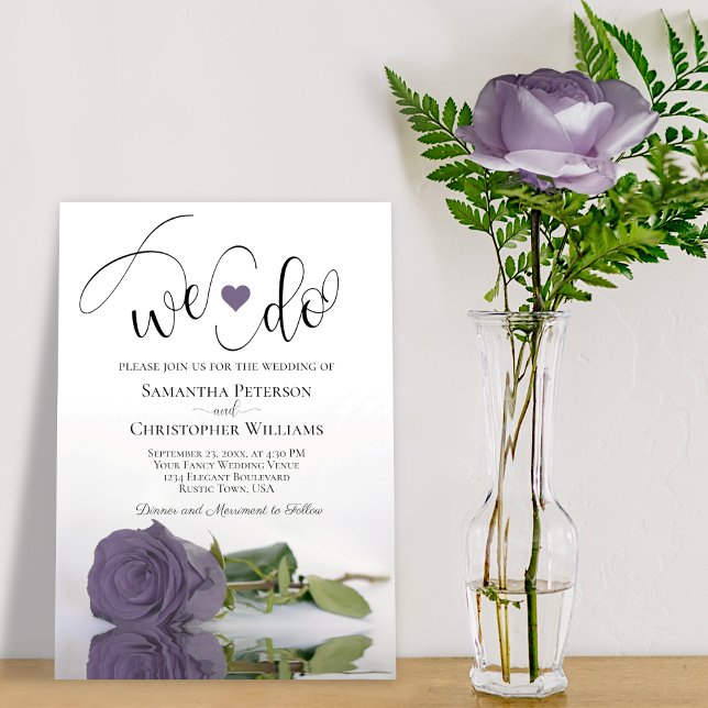 Invitación ¡Lo Hacemos! Elegante Rosa Polvoriento Boda románt (Subido por el creador)