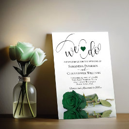 Invitación ¡Lo Hacemos! Elegante Rosa verde esmeralda Boda ro