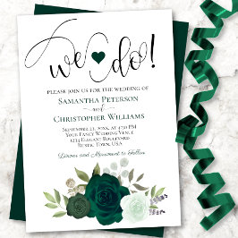 Invitación ¡Lo Hacemos! Elegantes Rosas de la verde esmeralda