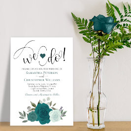 Invitación ¡Lo Hacemos! Elegantes Rosas Verde azulados y de A