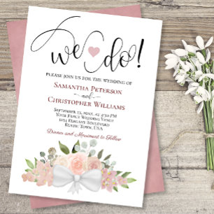 Invitación ¡Lo Hacemos! Rosa Rústico Polvoriento Boda Floral