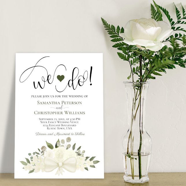 Invitación ¡Lo Hacemos! Rústico Boda romántico elegante de ro (Subido por el creador)
