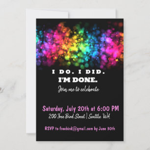 Invitación Lo Hago. Lo Hice. Terminé, Divorcio gracioso y col