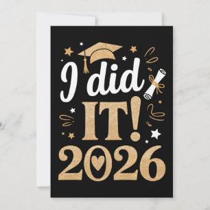 Invitación Lo Hice Clase De 2026 Graduación 26 Graduado