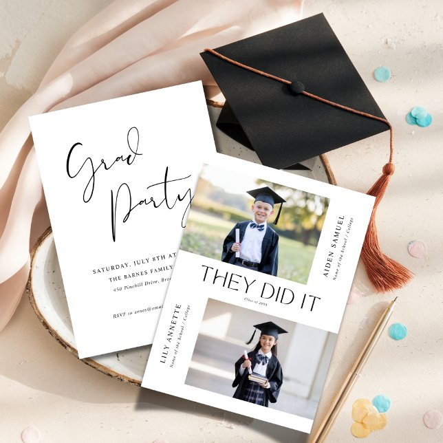 Invitación Lo Hicieron En La Foto De Doble Graduación De Kind (Subido por el creador)