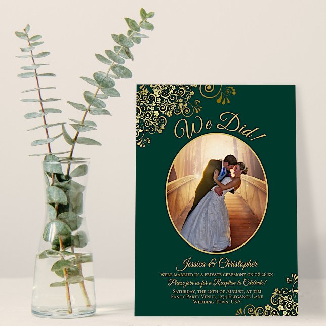 Invitación ¡Lo Hicimos! Rizos Dorados en Recepción de Boda Es (Subido por el creador)
