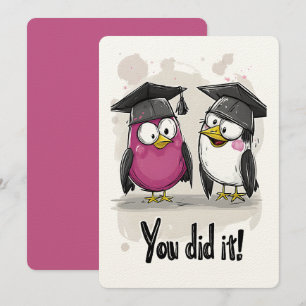 Invitación ¡Lo Hiciste, Aves Grad! Meme de graduación de obra