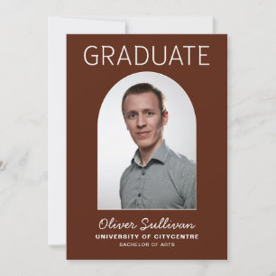 Invitación Lo Hizo Foto Graduación De Borgoña