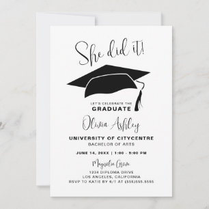 Invitación Lo Hizo Graduación De Foto
