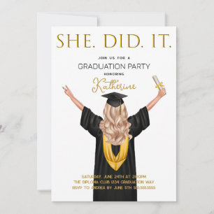 Invitación Lo Hizo Graduación De Foto