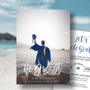 Invitación Lo Hizo Moderna Graduación De Imágenes De Guión