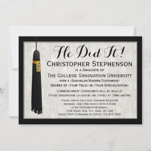 Invitación Lo Hizo Tassel College Graduation