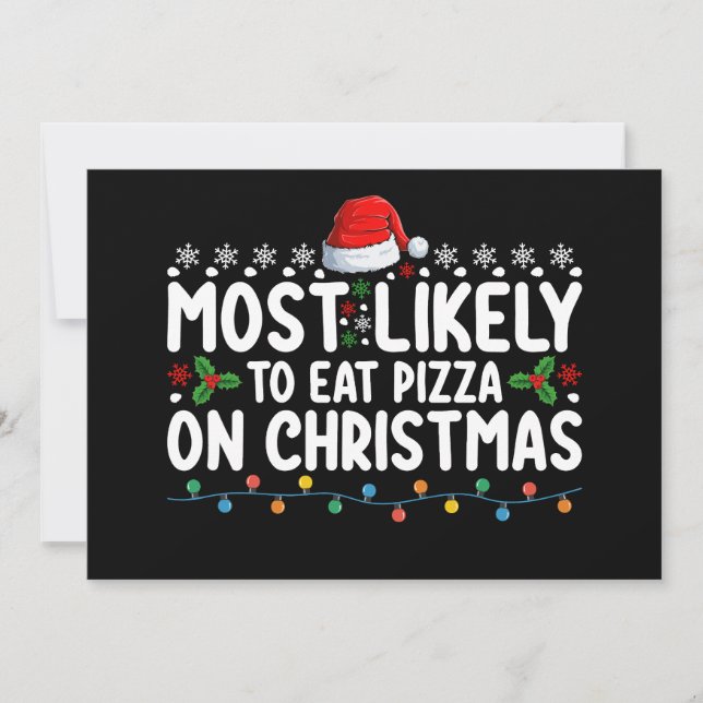 Invitación Lo Más Probable Es Comer Pizza En Vacaciones De Na (Anverso)