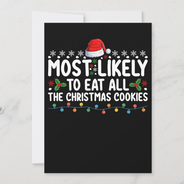 Invitación Lo Más Probable Es Comer Todo Lo Que Los Navidades (Anverso)