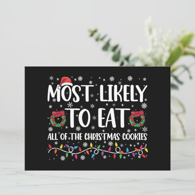 Invitación Lo Más Probable Es Comer Todos Los Navidades Cooki (Anverso de pie)