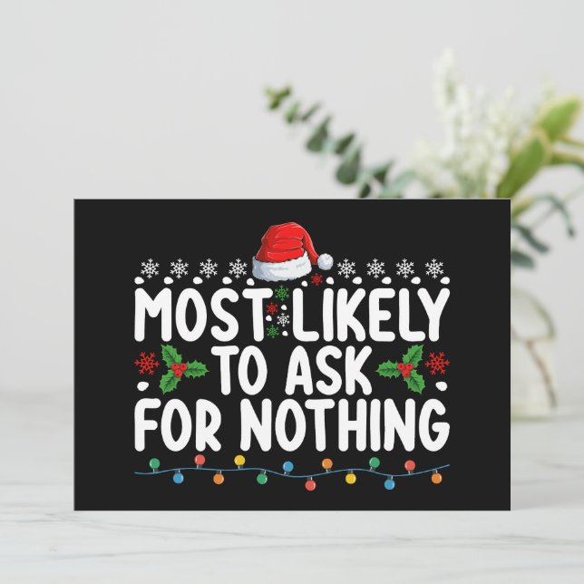 Invitación Lo Más Probable Es Pedir Nada Que Los Navidades Sa (Anverso de pie)