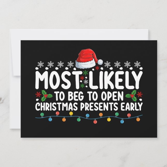 Invitación Lo Más Probable Es Pedir Que Se Abran Los Regalos  (Anverso)
