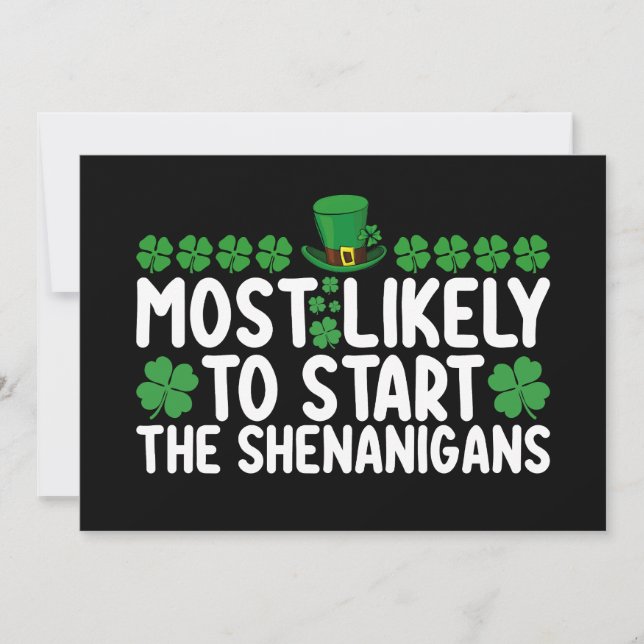 Invitación Lo más probable es que empiecen los Shenanigans St (Anverso)