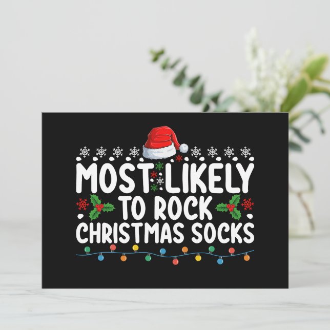 Invitación Lo Más Probable Es Que Los Navidades De Rock Fogon (Anverso de pie)