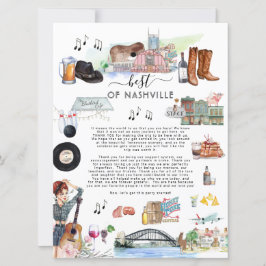Invitación Lo mejor de Nashville | Carta de bienvenida boda