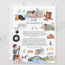 Invitación Lo mejor de Nashville | Carta de bienvenida para l