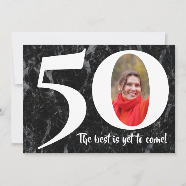Invitación Lo mejor es aún venir a la fiesta de cumpleaños 50 (Anverso)