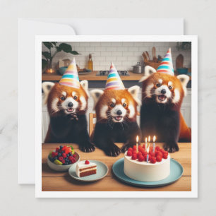 Invitación ¡Lo podemos creer! cumpleaños del panda rojo