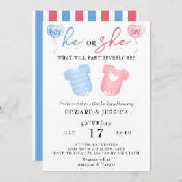 Invitación Lo que será el bebé azul rosado mínimo lindo