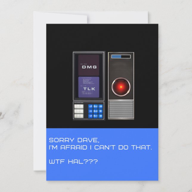 Invitación Lo Siento, Dave No Puede Hacerlo. (Anverso)