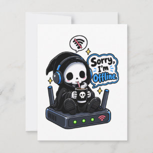Invitación Lo siento, estoy desconectado humor de gamer intro