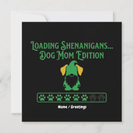 Invitación Loading Shenanigans Dog Mom Gnome St Patrick's Day