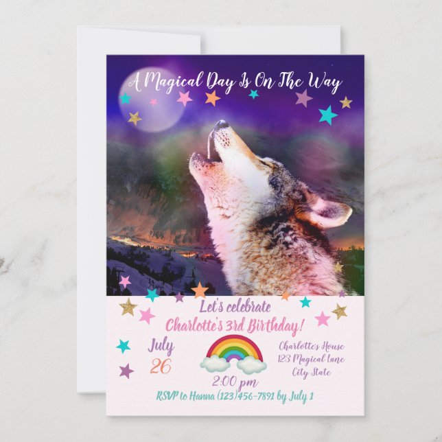 Invitación Lobo de noche (Anverso)