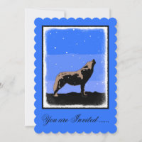 Lobo en invierno - Arte de vida silvestre original