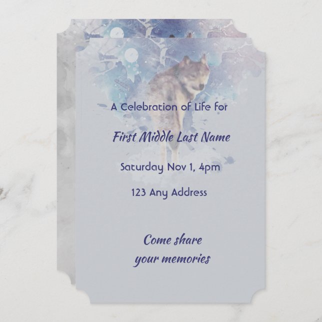 Invitación Lobo en memoria de Christian Pocket Keepsake (Anverso / Reverso)