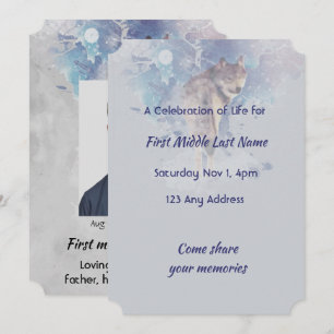 Invitación Lobo en memoria de Christian Pocket Keepsake