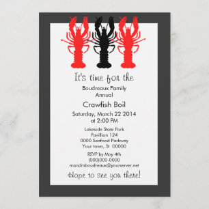 Invitación Lobster / Aceite de color anaranjado al estilo ret