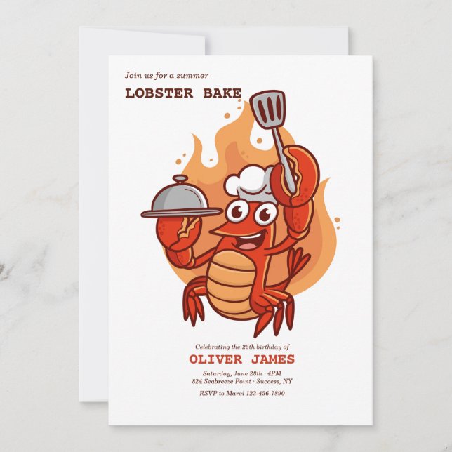 Invitación Lobster Bake (Anverso)