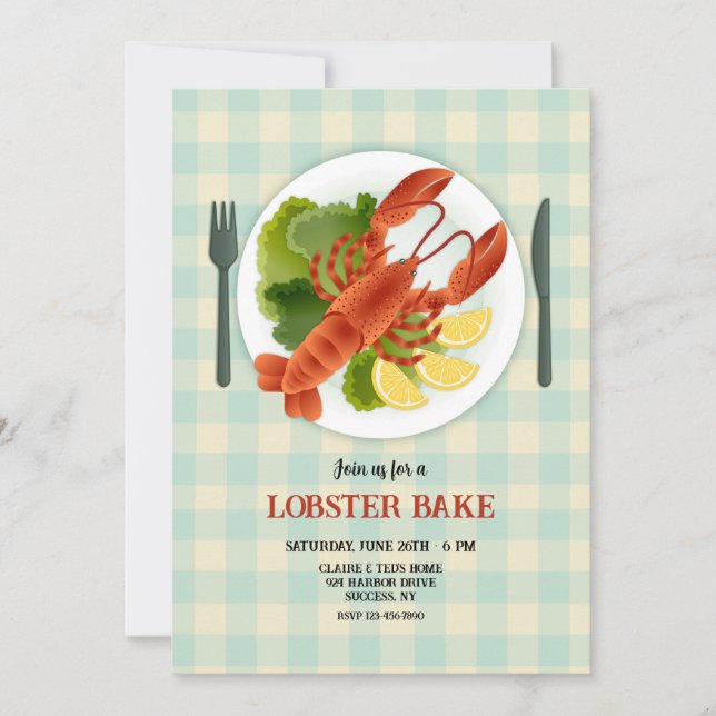 Invitación Lobster Dish (Anverso)