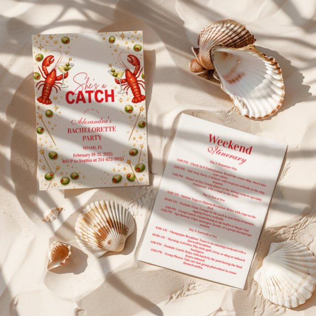 Invitación Lobster Love Coastal Bachelorette Party (Subido por el creador)