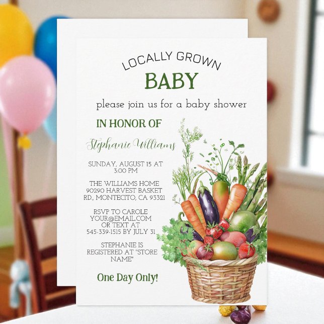 Invitación Locally Grown Baby Farmers Market Baby Boy shower (Subido por el creador)