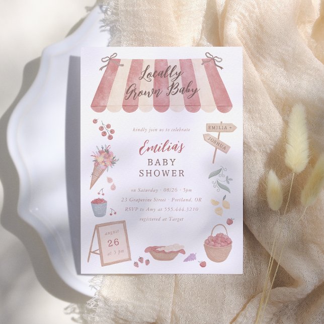 Invitación Locally Grown Baby Farmer's Market Baby Shower (Subido por el creador)