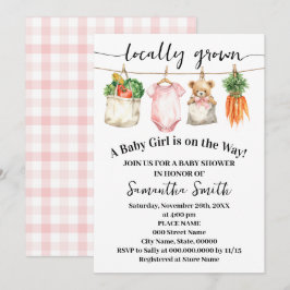 Invitación Locally Grown Baby Girl on the Way Baby Shower