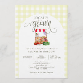 Invitación Locally Grown Baby Shower Farm Market Gingham