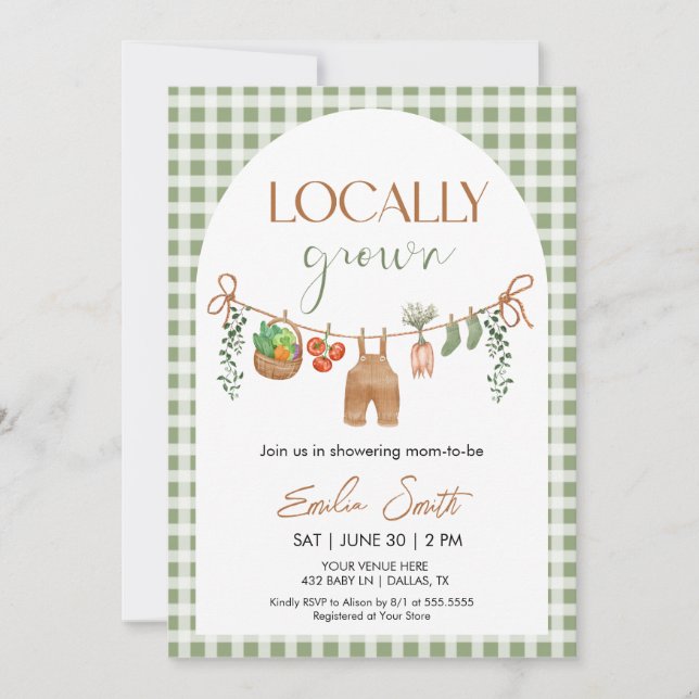 Invitación Locally Grown Baby Shower Invitation (Anverso)