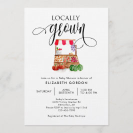 Invitación Locally Grown Baby Shower Watercolor Vegetables