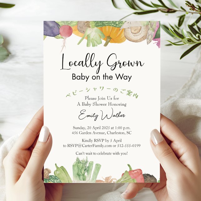 Invitación Locally Grown Baby Shower Watercolor Vegetables (Subido por el creador)