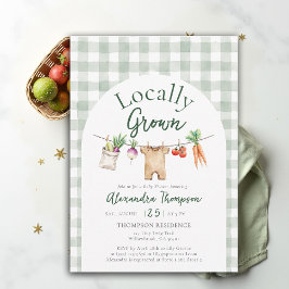 Invitación Locally Grown Clothes Line Farm Fresh Baby Shower