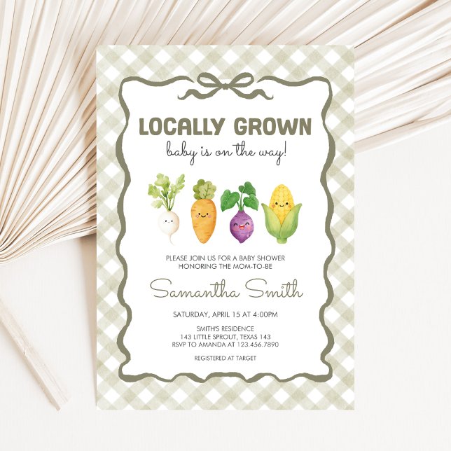 Invitación Locally Grown Little Sprout Baby Shower (Locally Grown Baby Shower Invitation)