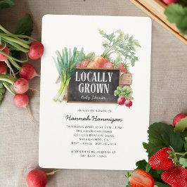 Invitación Locally Grown Rustic Farmer's Market Baby Shower